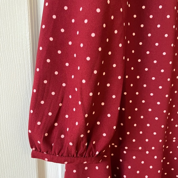 Draper James merlot Polka Dot Rosanne Shift Dress - Picture 5 of 12